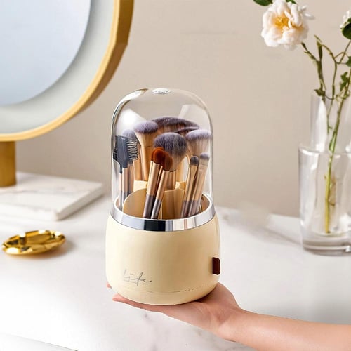 حامل منظم فرش المكياج الأنيقة مع أغطية شفافة – منظ...