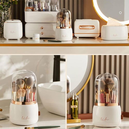 حامل منظم فرش المكياج الأنيقة مع أغطية شفافة – منظ...