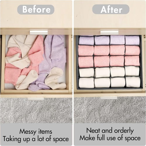 طقم منظم ملابس للأدراج يتكون من 4 قطع