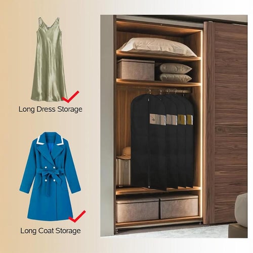 درزن ( ١٢ حبه ) كيس حفظ فساتين مميز أسود – لحماية...