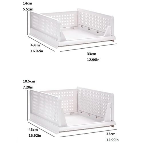 منظم دواليب وملابس من قطعتين، صناديق تخزين بلاستيك...