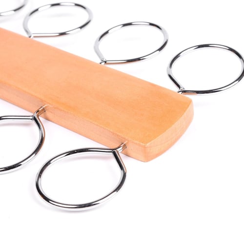 شماعة خشبية صلبة ومعدنية بفتحات دائري للأوشحة والع...