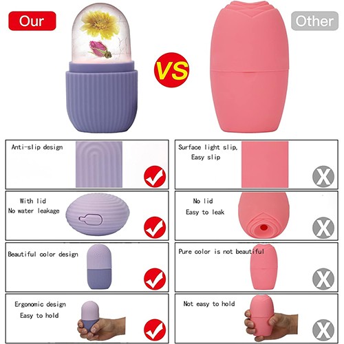 قالب جليد سيليكون فاخر لتدليك الوجه وتنعيم البشرة...