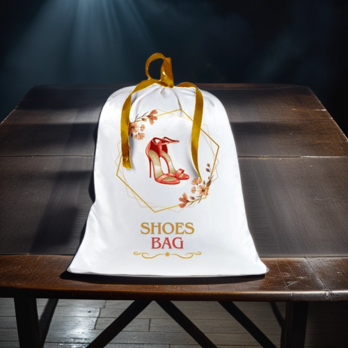 كيس ستان لحفظ الأحذية بتصميم مطبوع مقاومة للغبار