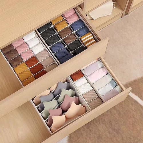 طقم منظم ملابس للأدراج يتكون من 4 قطع - أبيض