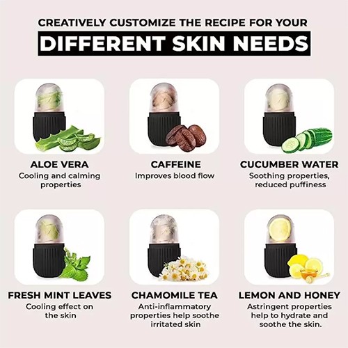 قالب جليد سيليكون فاخر لتدليك الوجه وتنعيم البشرة...