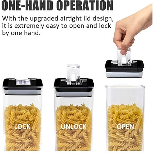 مجموعة 7 قطع تخزين الطعام للمطبخ بلاستيكية محكمة ا...