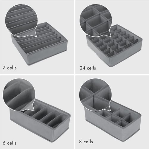 طقم منظم ملابس للأدراج يتكون من 4 قطع