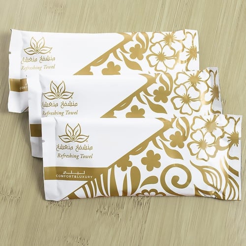 25 قطعة من مناشف مبللة منعشة برائحة عطرية للوجه بر...