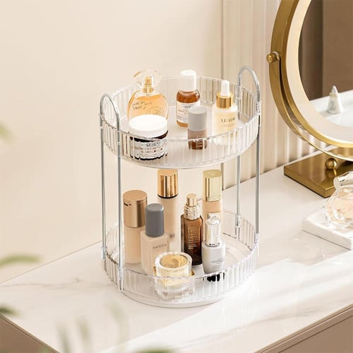 منظم عطور أنيق بطبقتين – حامل أنيق للعطور ومستحضرا...