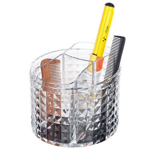 منظم أكريليك مع مقسم لفرش المكياج