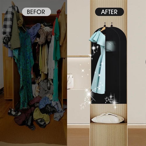 درزن ( ١٢ حبه ) كيس حفظ فساتين مميز أسود – لحماية...