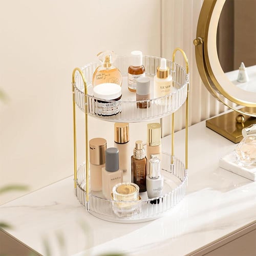 منظم عطور أنيق بطبقتين – حامل أنيق للعطور ومستحضرا...