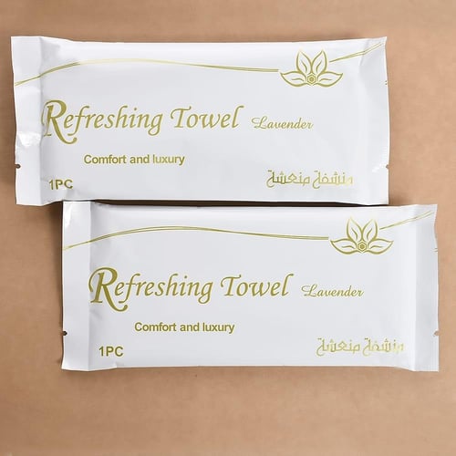 25 قطعة من مناشف مبللة منعشة برائحة عطرية للوجه بر...