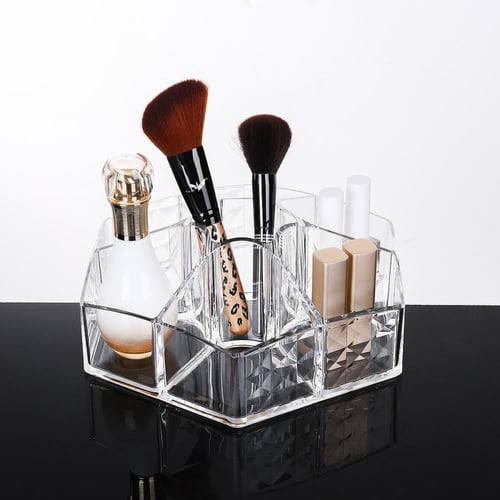 ستاند منظم أقلام وفرش المكياج وعطور سداسي الشكل -...