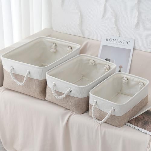 طقم سلل تنظيم للدولاب بلونين بيج وأبيض - ترتيب مثا...