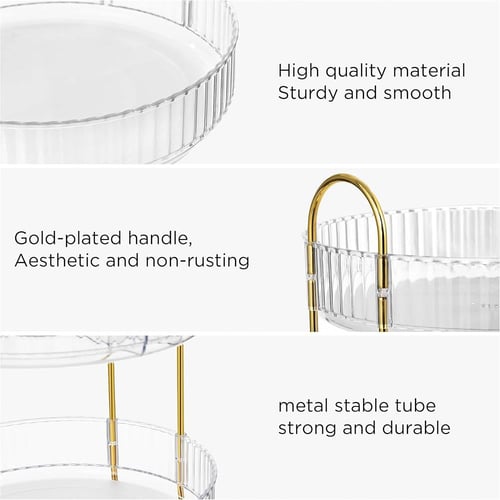 منظم عطور أنيق بطبقتين – حامل أنيق للعطور ومستحضرا...