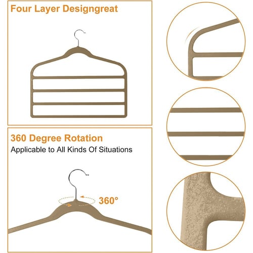 شماعة مخملي فاخر متعدد الطبقات للأحزمة والأوشحة بن...