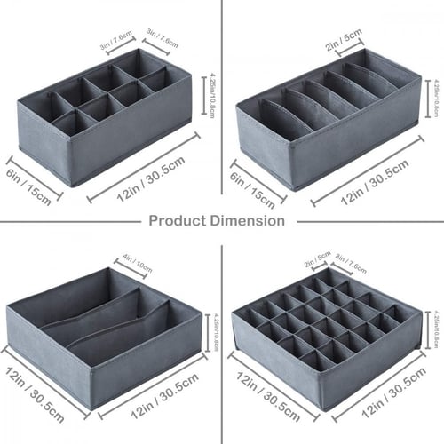 طقم منظم ملابس للأدراج يتكون من 4 قطع