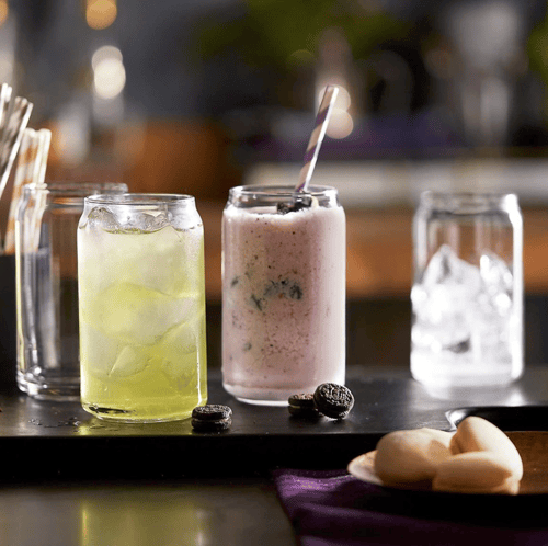 كوب زجاجي مع مصاصة زجاجية - 300 مل