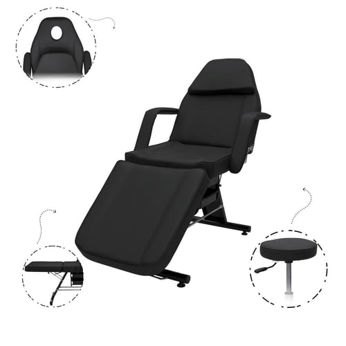 سرير مساج مع كرسي ستول وتجميل لون أسود 3359A