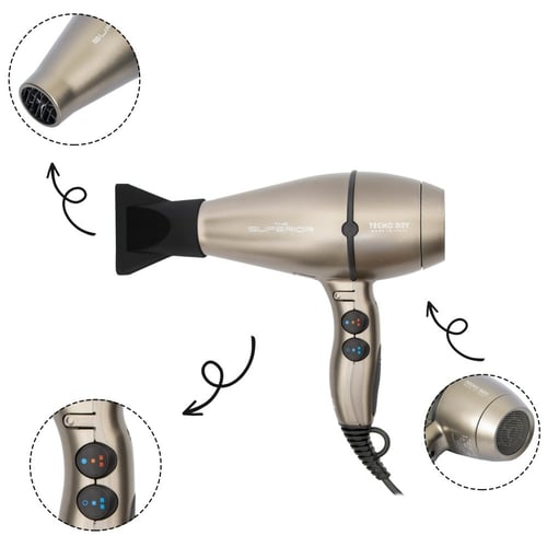 سوبيريور مجفف شعر من تيكنو دراي (لون فضي)