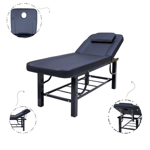 سرير مساج حديد نصف رف اسود BS-2263