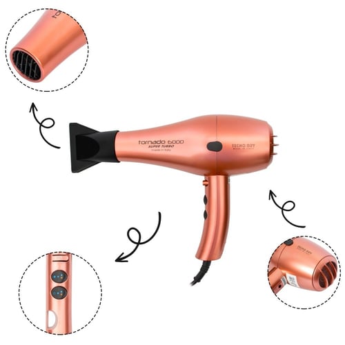 تورنادو مجفف شعر سوبر تربو 6000 من تيكنو دراي (لون...