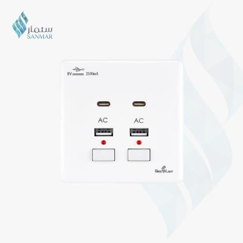 فيش كلاسيك 7X7 عدد 2Tybe-C + 2 USB