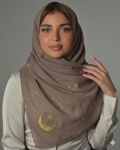 Brown Crescent Hijab