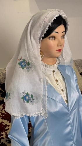 البرنسيس اللون الازرق السماوي مع نصف سديرية والمحر...