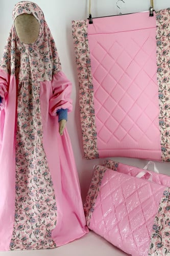 شرشف صلاة بناتي قطن هندي بنكي مع مشجر