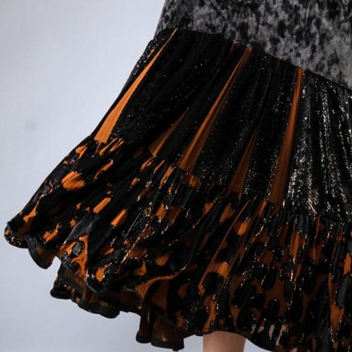 Black and Brown Velvet Flow Dress