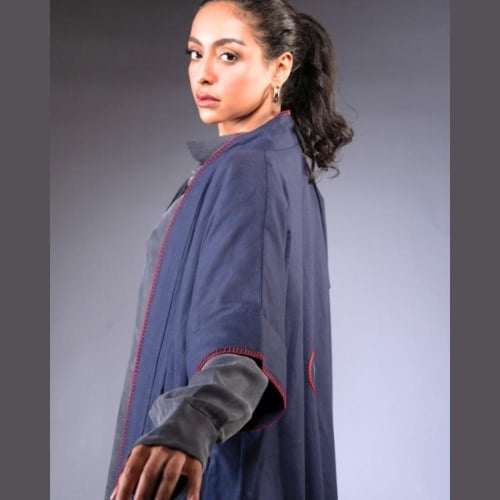 Silk dress and Cape Handmade Embroidery