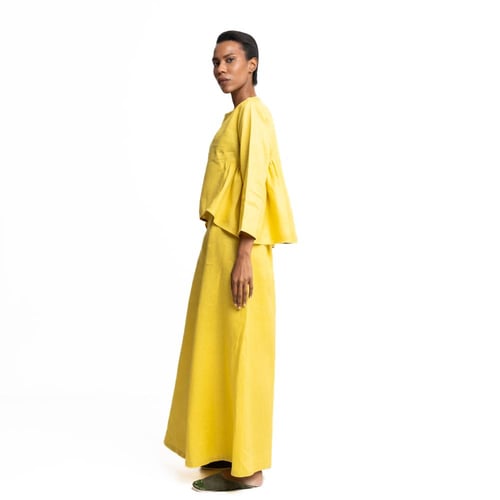 Yellow Mustard Linen Matching Set