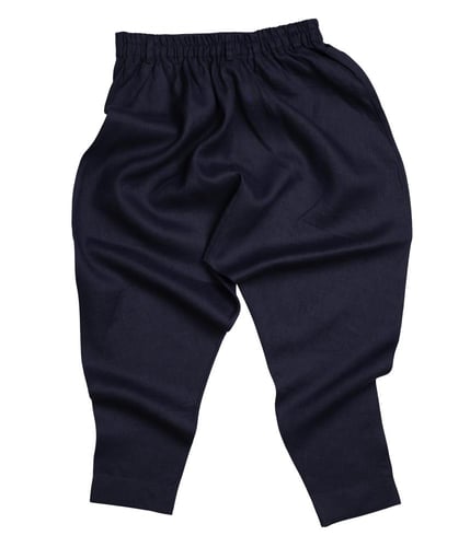 Navy Wrapped Top With Wide Pants