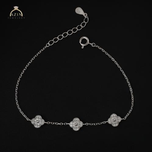 اسوارة ناعمة 3 وردات صغيرة | فضة عيار 925