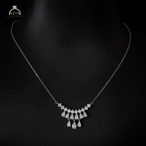 عقد راقي احجار دمعات | فضة عيار 925