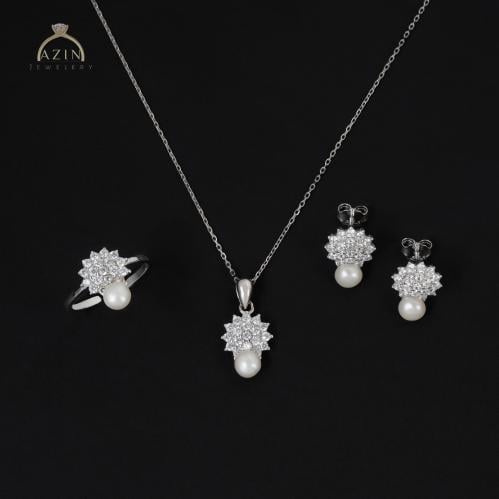 طقم ديانا ناعم لؤلؤ | فضة عيار 925