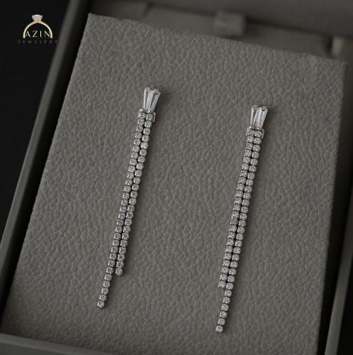 حلق باجيت أنيق تصميم الماس | فضة عيار 925