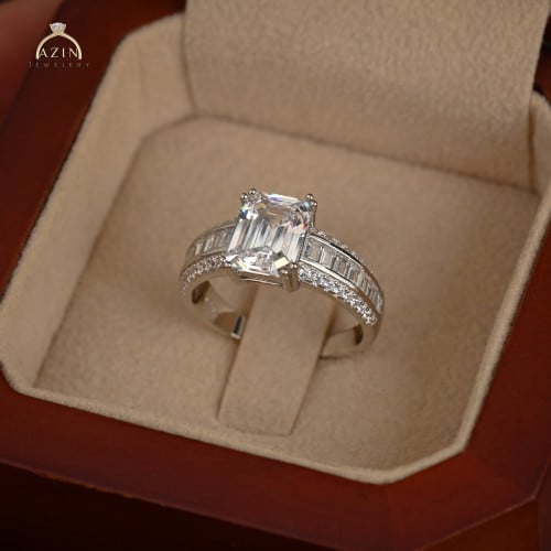 خاتم باجيت راقي تصميم الماس AR074 | فضة عيار 925