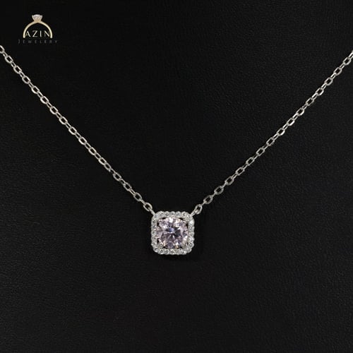 عقد مميز حجر رئيسي دائري | فضة عيار 925