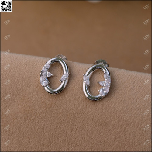 حلق أنيق من تصاميم الالماس ER-057 | فضة عيار 925