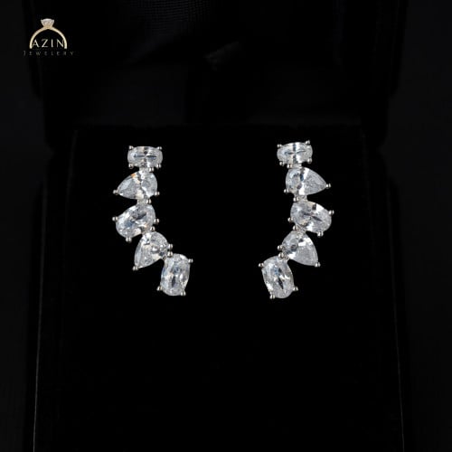 حلق ناعم تصميم الماس | فضة عيار 925