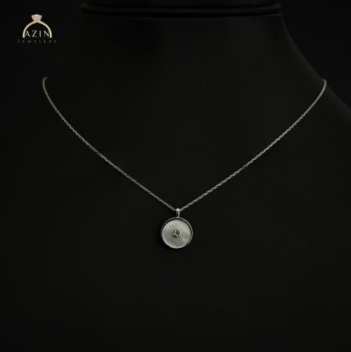 تعليقة دائرية صدف | فضة عيار 925