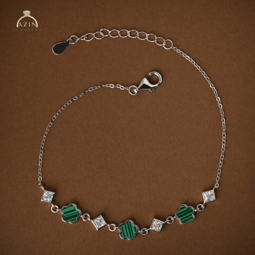 اسوارة ناعمة اخضر مقلم CB-004 | فضة عيار 925