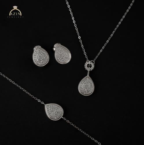 طقم ناعم تصميم دمعة | فضة عيار 925