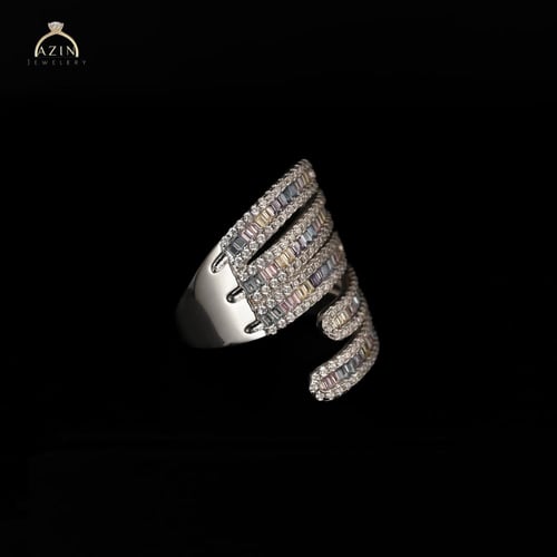 خاتم راقي احجار باجيت ملونة AR-176 | فضة عيار 925