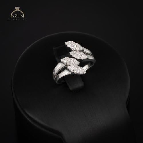خاتم تصميم الماس ماركيز AR-196 | فضة عيار 925