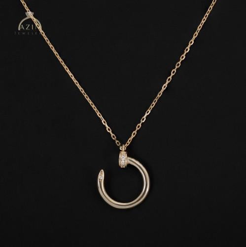 عقد ناعم مسمار لون ذهبي | فضة عيار 925